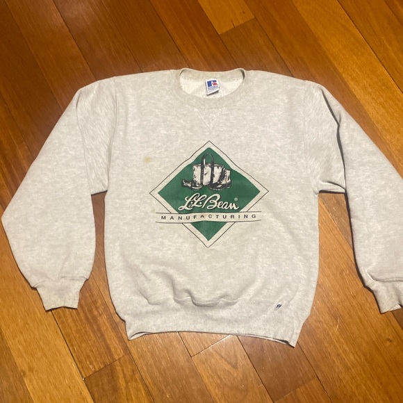 Sweat LL Bean X Russell 1992 – Bleu Sarcelle – Taille M – Vintage USA – Col Rond